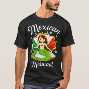 Mexico Flag Mexican Pride Cute Mermaid Tshirt