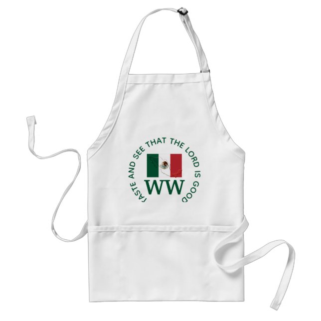 MEXICO Flag MONOGRAM Customised Scripture Standard Apron (Front)