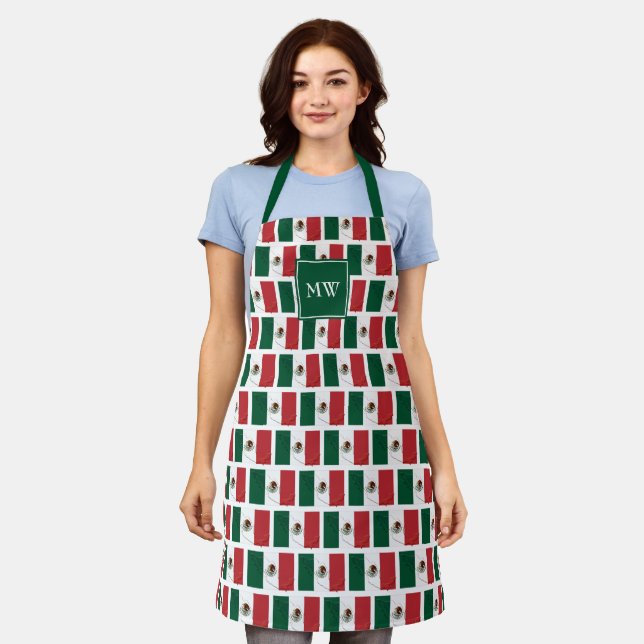 MEXICO FLAG | Monogram | MEXICAN Apron (Worn)