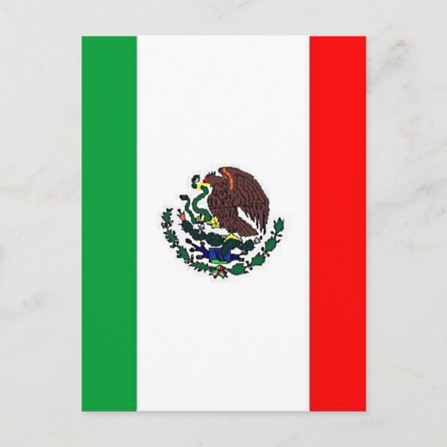 MEXICO FLAG - NATIONAL MEXICAN FLAG POSTCARD (Front)