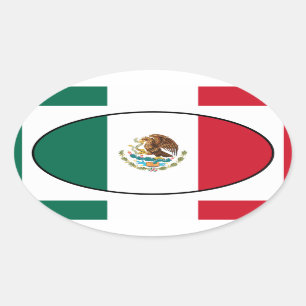Mexico Flag Oval Sticker