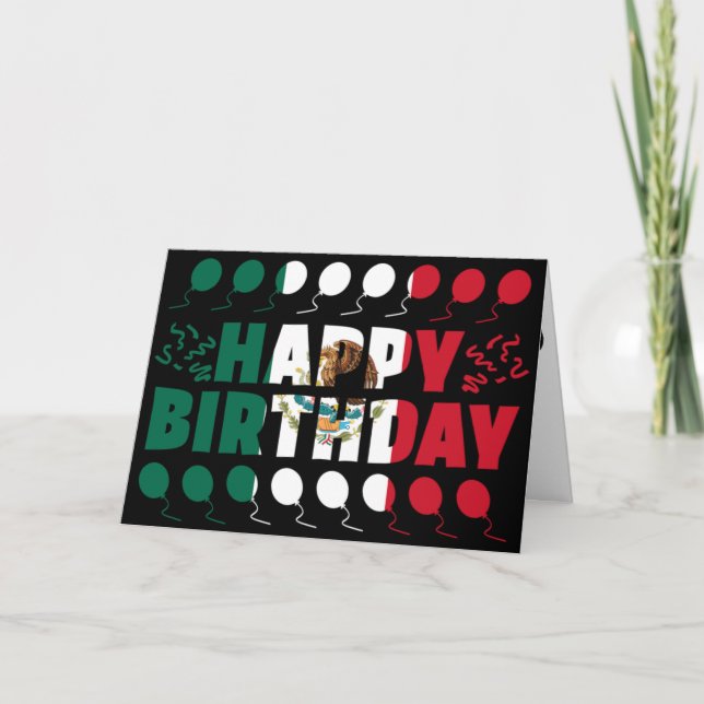 Mexico Flag Patriotic Birthday Card (Front)