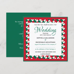 MEXICO FLAG Patriotic Custom Square Wedding Invitation
