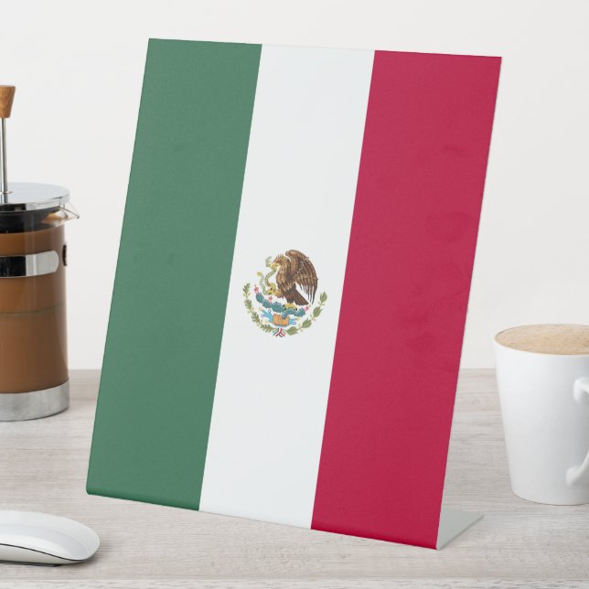 Mexico flag pedestal sign (In SItu)