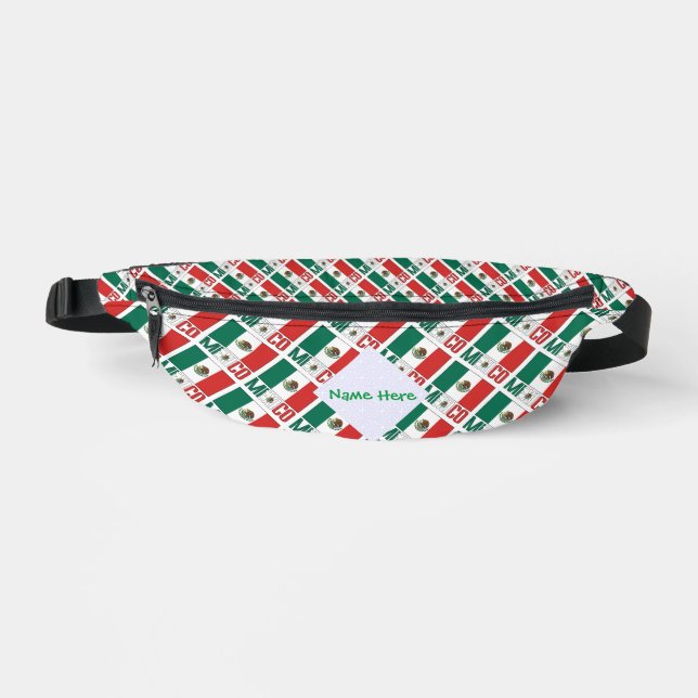 Mexico Flag Personalised Heritage Bum Bags (Front)