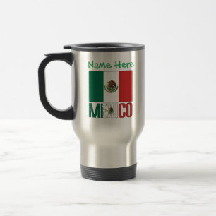Mexico Flag Personalised Travel Mug