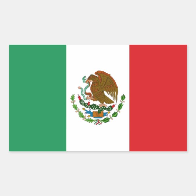 Mexico Flag Rectangular Sticker (Front)