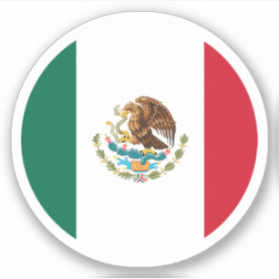 Mexico Flag Round Sticker