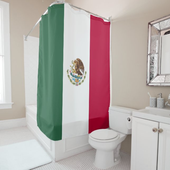 Mexico flag shower curtain (In Situ)