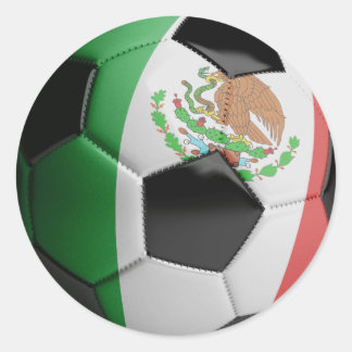 Mexico flag Soccer Ball Classic Round Sticker
