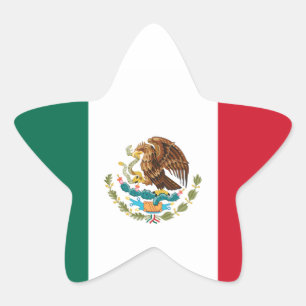 Mexico flag star stickers