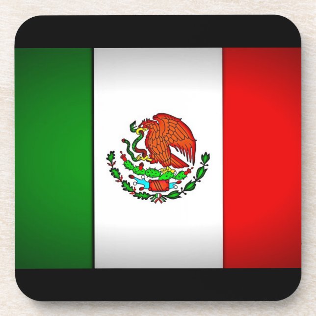 Mexico Flag Stylised Coaster (Front)