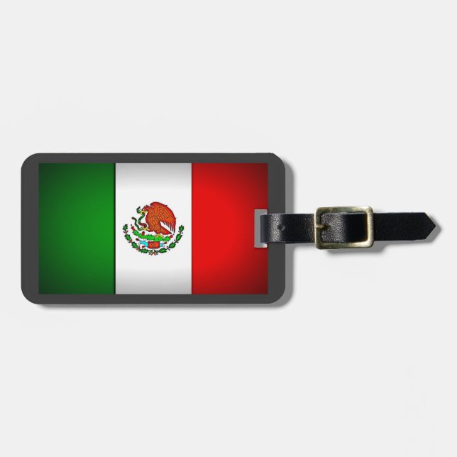 Mexico Flag Stylised Luggage Tag (Front Horizontal)