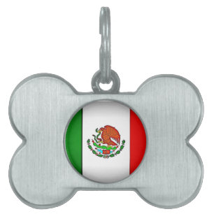 Mexico Flag Stylised Pet Name Tag
