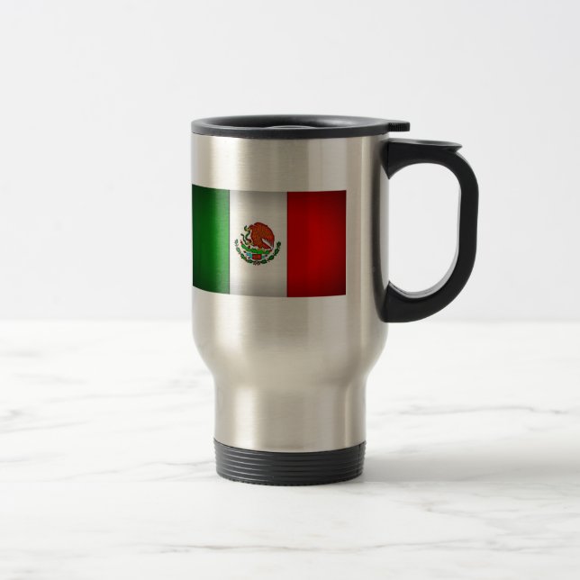 Mexico Flag Stylised Travel Mug (Right)