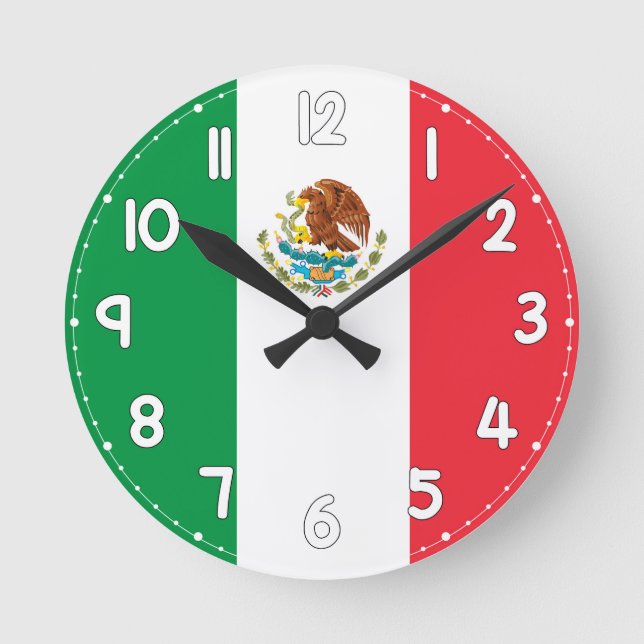 Mexico Flag Wall Clock - Flag of Mexico (Front)
