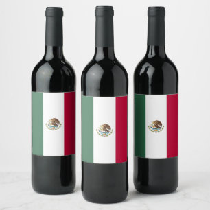Mexico flag wine label