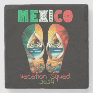 Mexico Flip Flop Vacation Tropical Getaway Design Stone Coaster