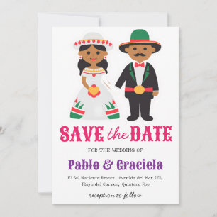 mexico flowers mexican save the date invitation