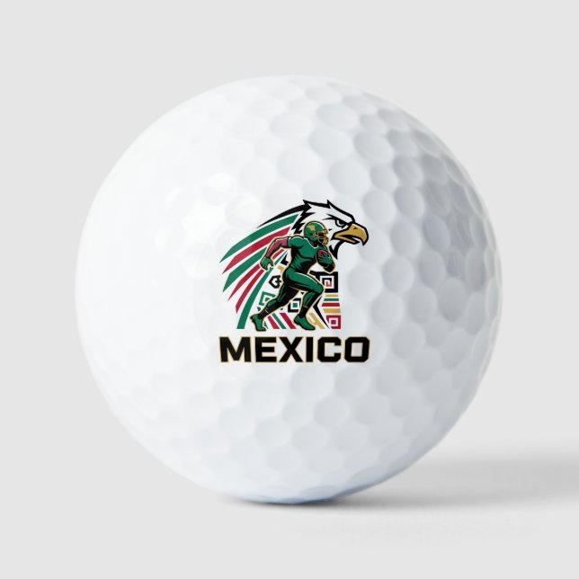 Mexico Football Eagle National Pride Action Art Golf Balls (Front)