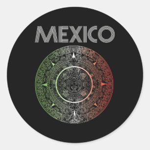 Mexico Football Team Aztec Mexican Latino Ball Classic Round Sticker