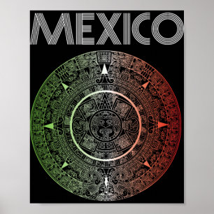 Mexico Footll Team Aztec Mexican Latino Ll Flag Nd Poster