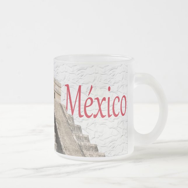 Mexico Frosted Glass Coffee Mug (Right)