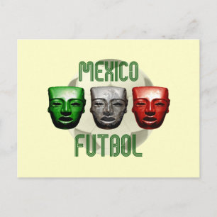 Mexico Futbol masks for El Tri fans Postcard