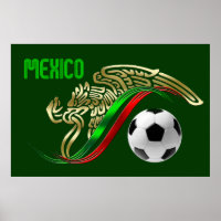 Mexico Futbol soccer Eagle and snake Mexican flag