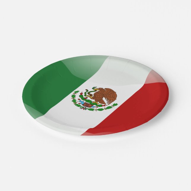 Mexico glossy flag paper plate (Angled)