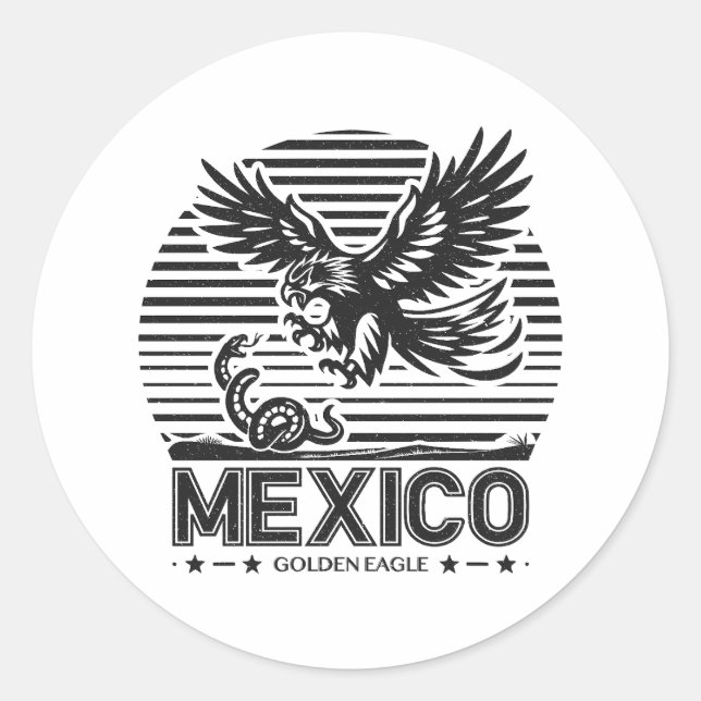 Mexico - Golden Eagle Classic Round Sticker (Front)