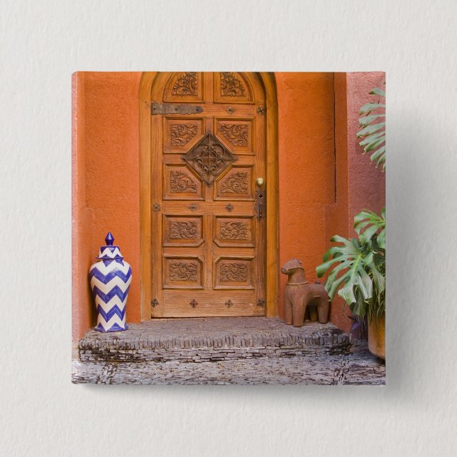 Mexico, Guanajuato state, San Miguel. Casa de la 15 Cm Square Badge (Front)