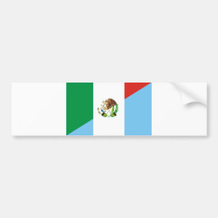 mexico guatemala half flag country symbol bumper sticker