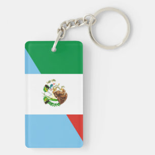 mexico guatemala half flag country symbol key ring