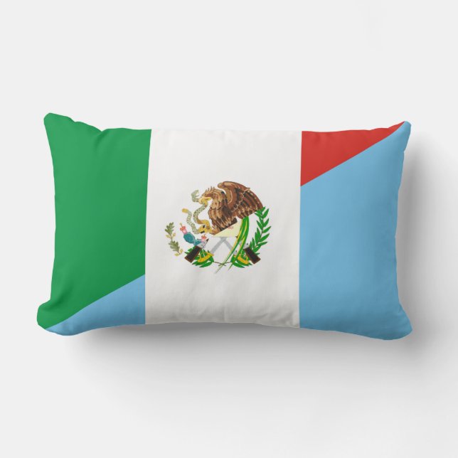 mexico guatemala half flag country symbol lumbar cushion (Front)