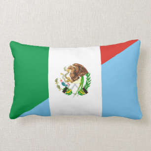 mexico guatemala half flag country symbol lumbar cushion