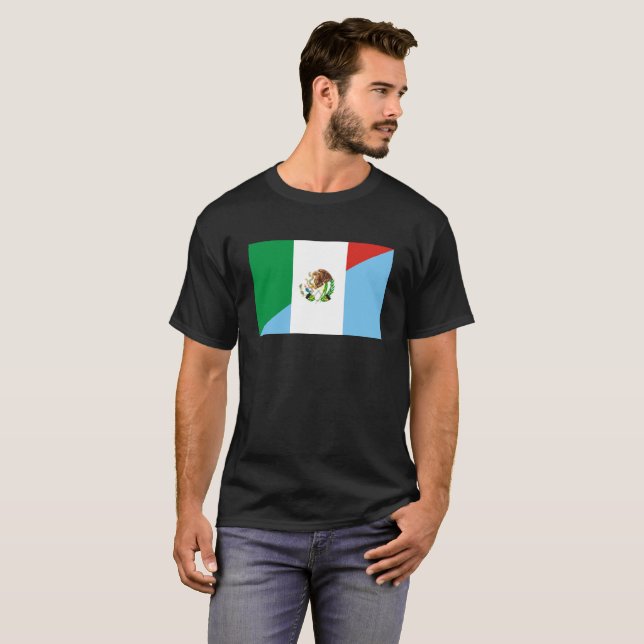mexico guatemala half flag country symbol T-Shirt (Front Full)
