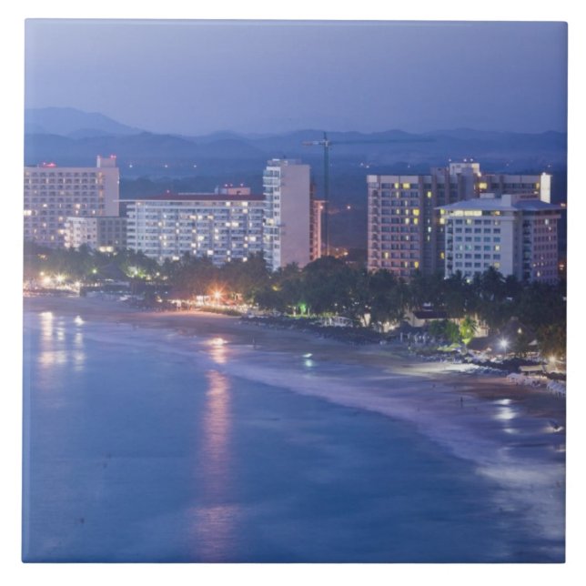 Mexico, Guerrero, Ixtapa. Ixtapa Hotels along Tile (Front)