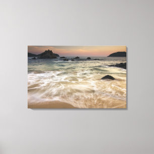 Mexico, Guerrero, Zihuatanejo.  Surf along a Canvas Print
