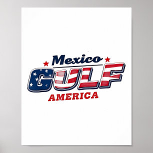 Mexico Gulf America Usa American Flag America Gulf Poster