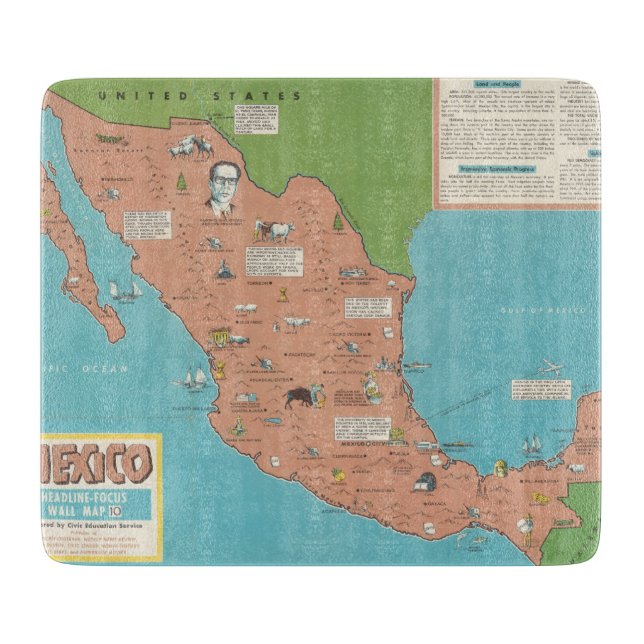 Mexico - Headline-Focus Wall Map Cutting Board (Front)