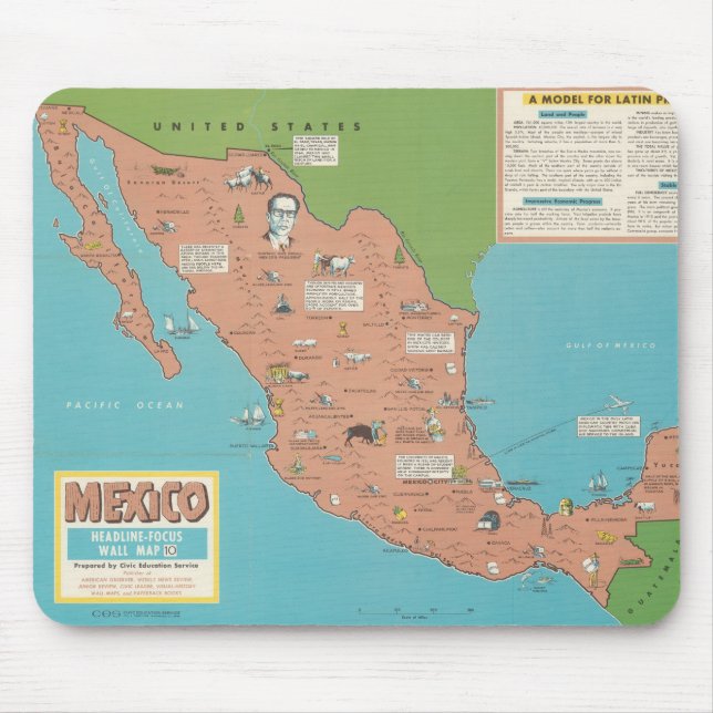 Mexico - Headline-Focus Wall Map Mouse Mat (Front)