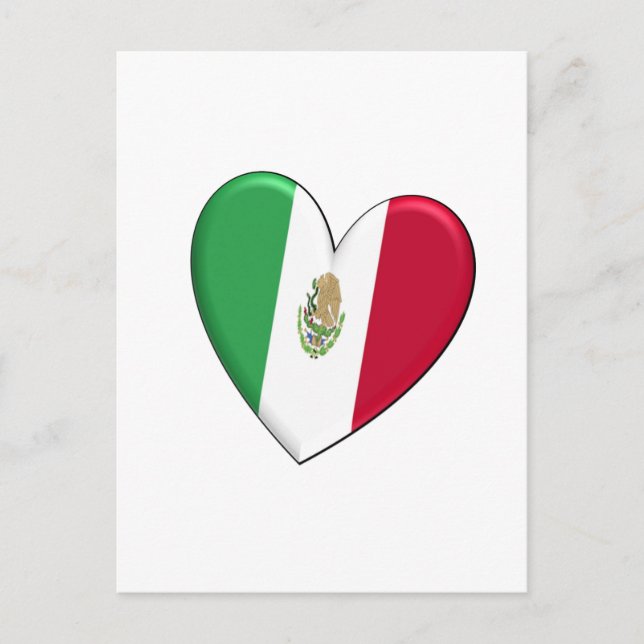 Mexico Heart Flag Postcard (Front)