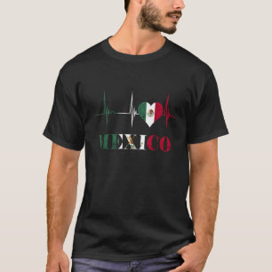 Mexico Heart Heartbeat EKG Pulse Cinco De Mayo Mex T-Shirt