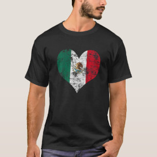 Mexico Heart Shape Vintage Flag 1 T-Shirt