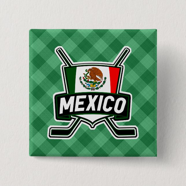Mexico Ice Hockey Flag Badge Hockey Pin (Front)