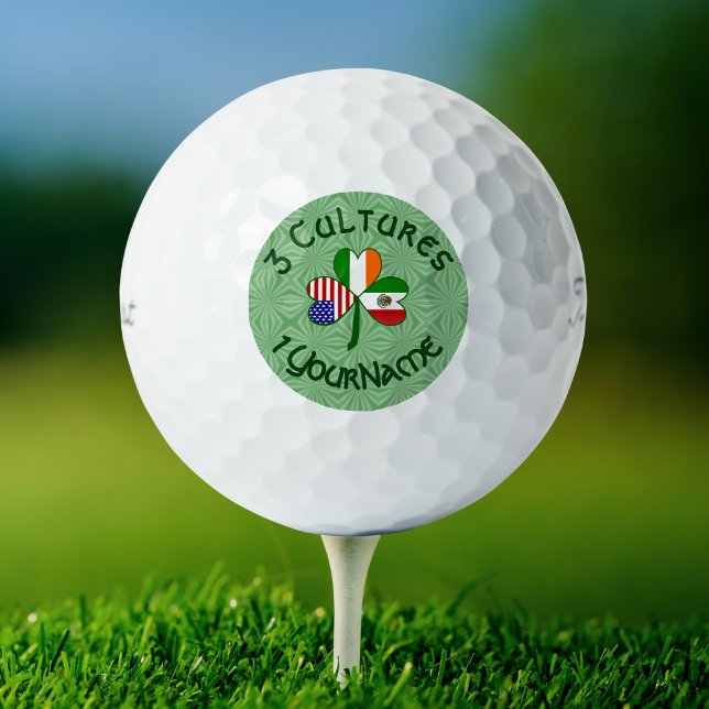 Mexico Ireland USA Shamrock Flag Golf Balls (Creator Uploaded)