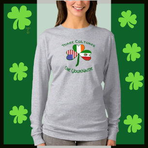 Mexico Irish USA Flag Shamrock Personalised Women T-Shirt