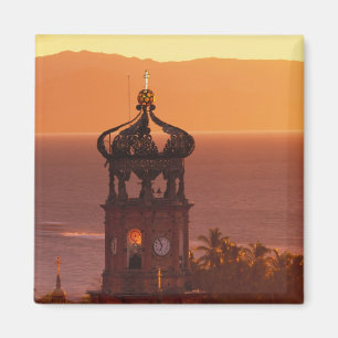 Mexico, Jalisco, Puerto Vallarta. Church tower Magnet