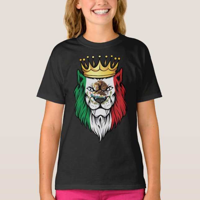 Mexico  Lion King Flag T-Shirt (Front)